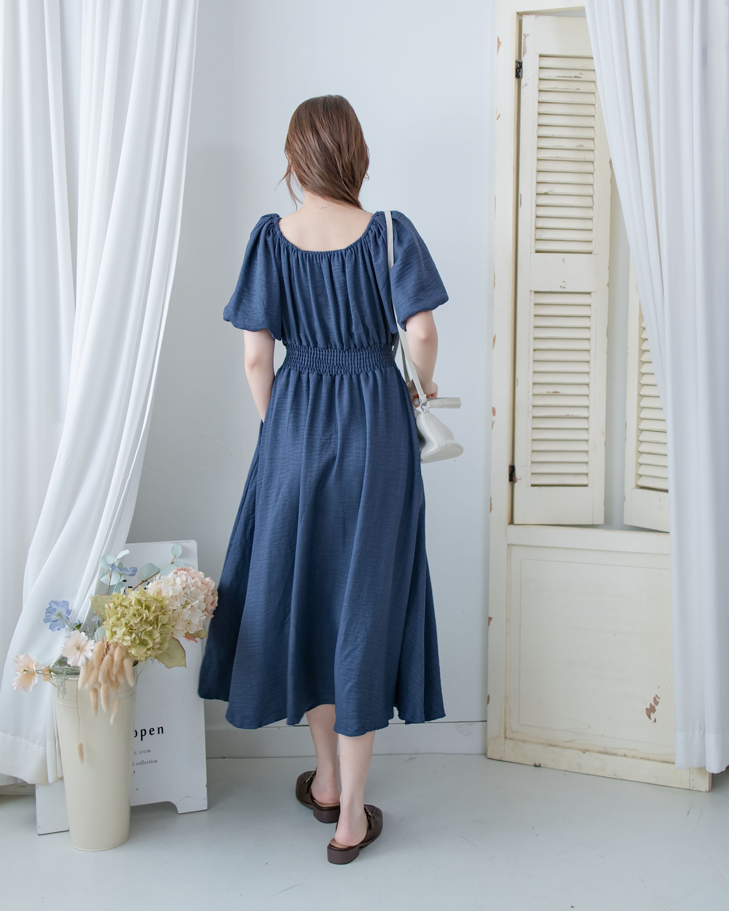 French Dress 法式前後兩穿修身腰封連身裙/ DS1126 (Pre-order 5月28截單)