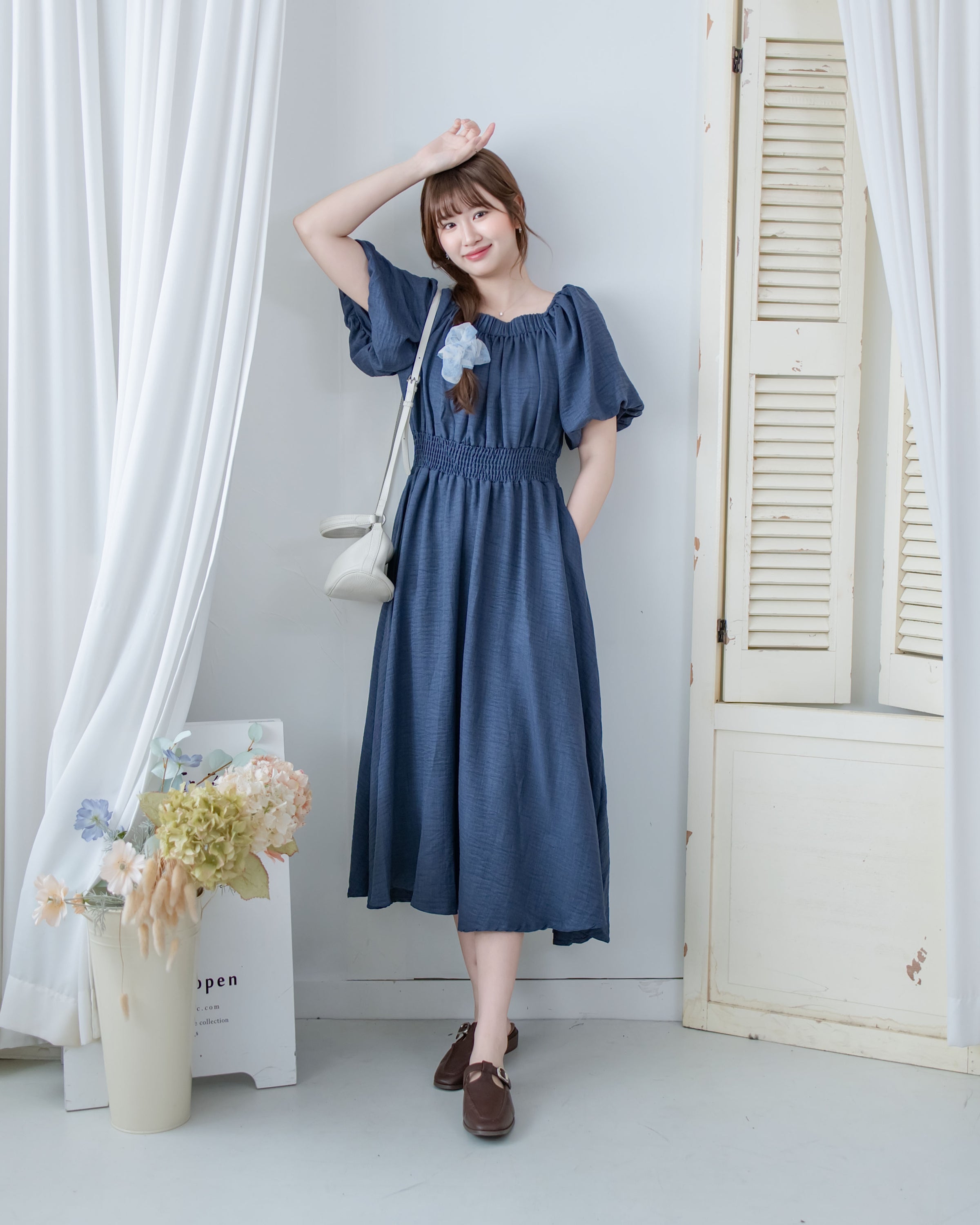 French Dress 法式前後兩穿修身腰封連身裙/ DS1126 (Pre-order 5月28截單)