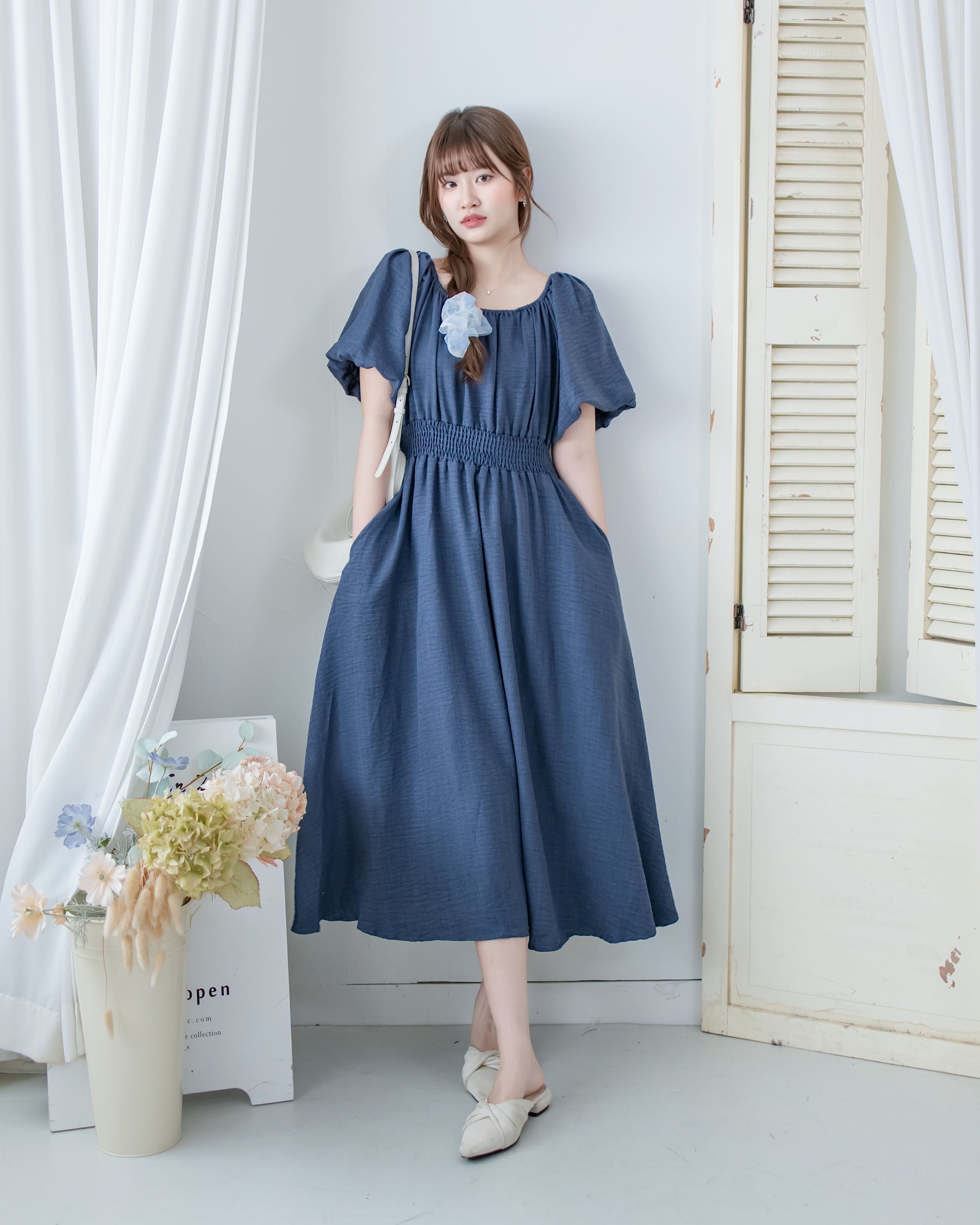 French Dress 法式前後兩穿修身腰封連身裙/ DS1126 (Pre-order 5月28截單)