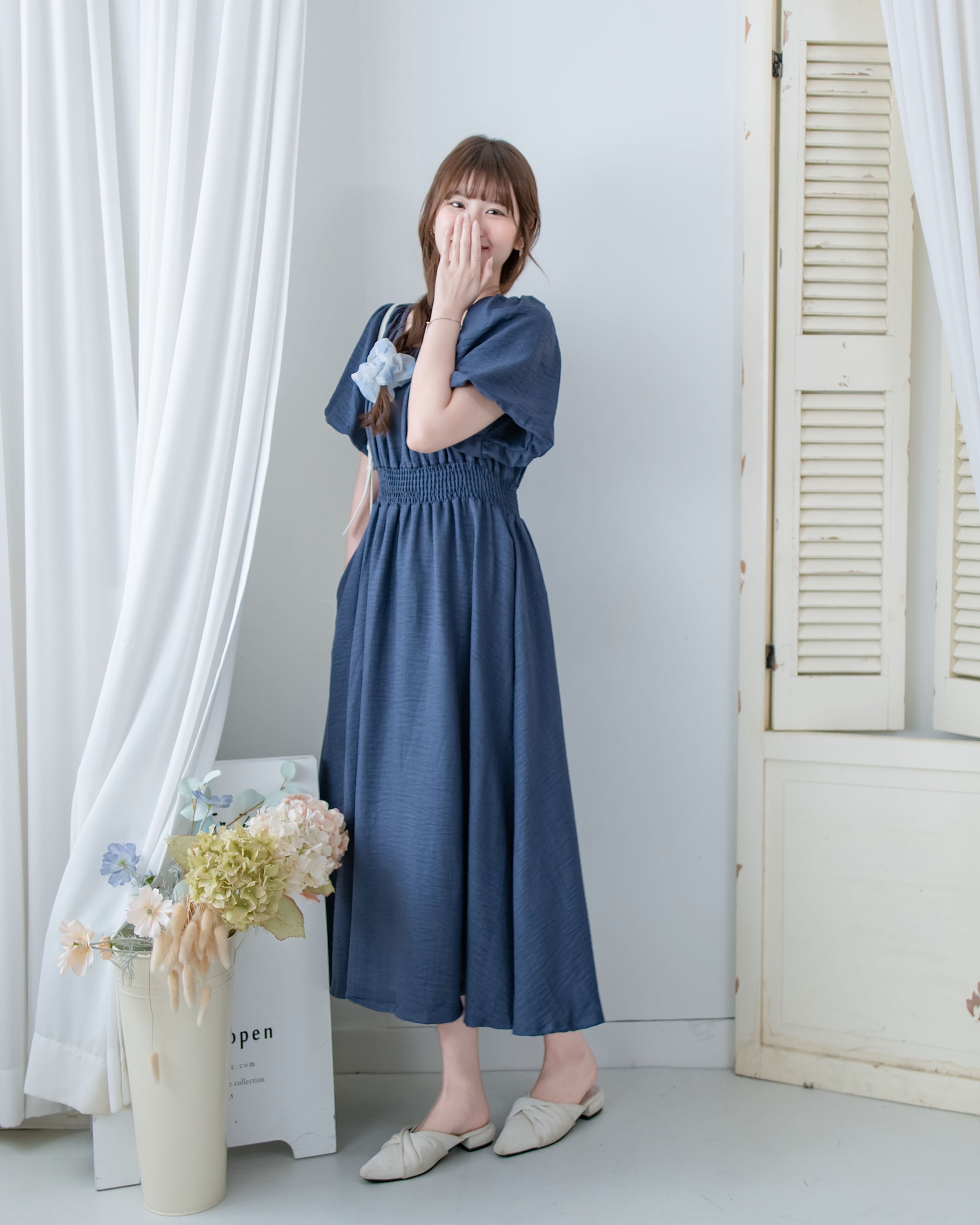 French Dress 法式前後兩穿修身腰封連身裙/ DS1126 (Pre-order 5月28截單)