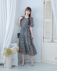 Daisy Dress 琉璃光感精緻印花修腰連衣裙/ DS1122 (Pre-order 5月28截單)