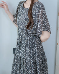 Daisy Dress 琉璃光感精緻印花修腰連衣裙/ DS1122 (Pre-order 5月28截單)