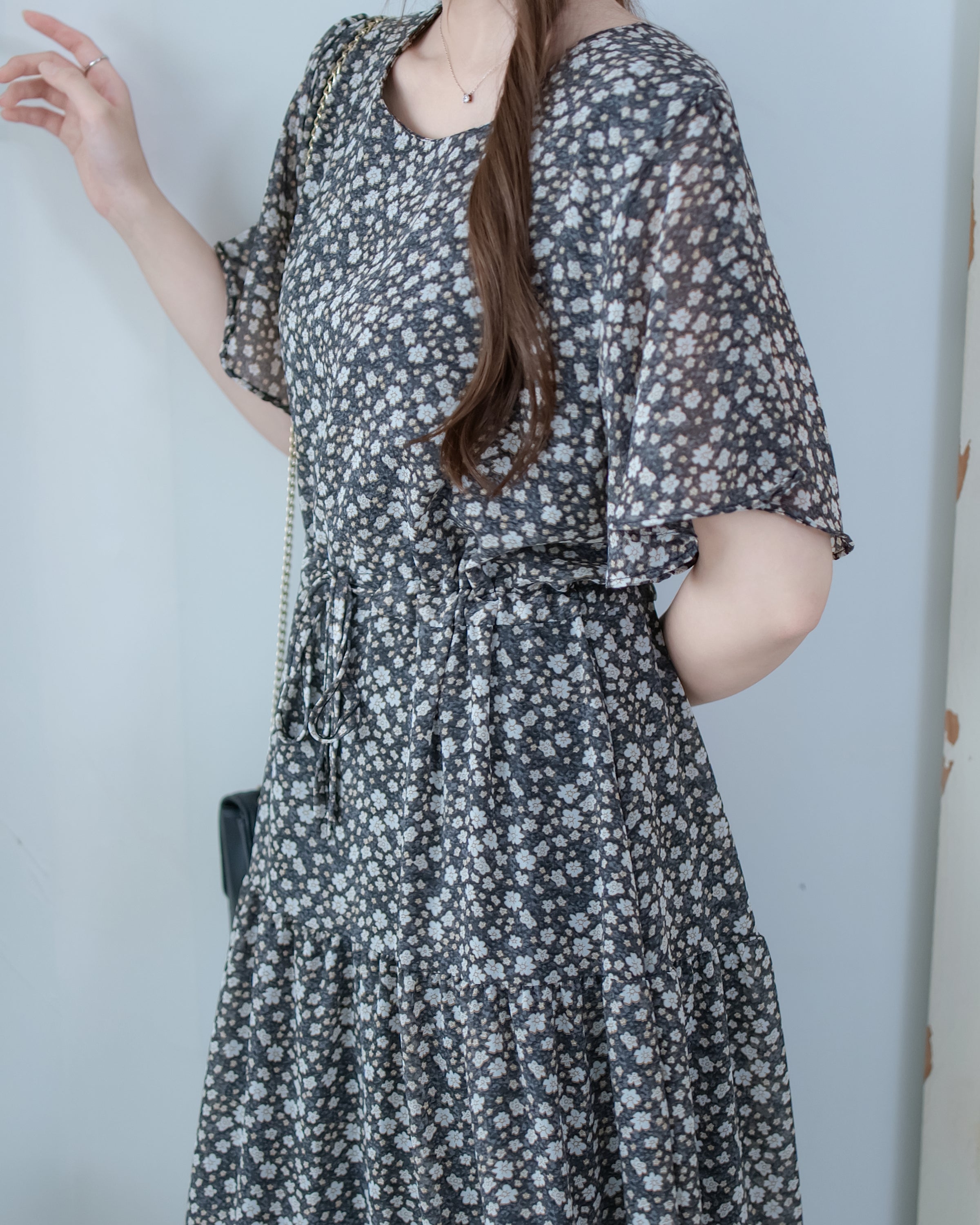 Daisy Dress 琉璃光感精緻印花修腰連衣裙/ DS1122 (Pre-order 5月28截單)