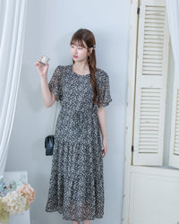 Daisy Dress 琉璃光感精緻印花修腰連衣裙/ DS1122 (Pre-order 5月28截單)