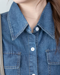 Denim Dress 牛仔層次修腰傘形連衣裙/ DS1119（pre-order 5月28截單)