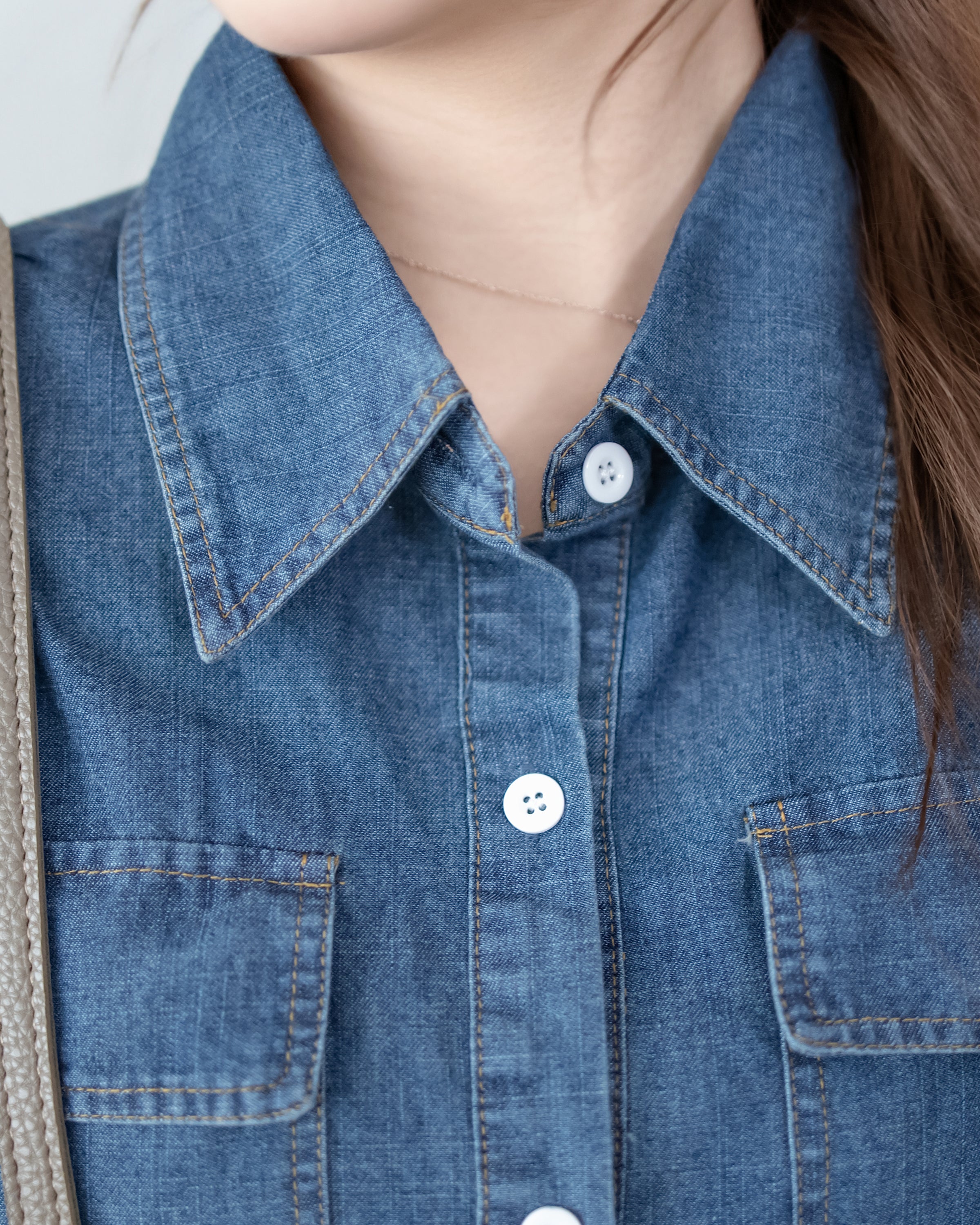 Denim Dress 牛仔層次修腰傘形連衣裙/ DS1119（pre-order 5月28截單)