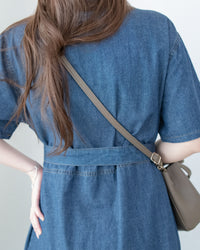 Denim Dress 牛仔層次修腰傘形連衣裙/ DS1119（pre-order 5月28截單)