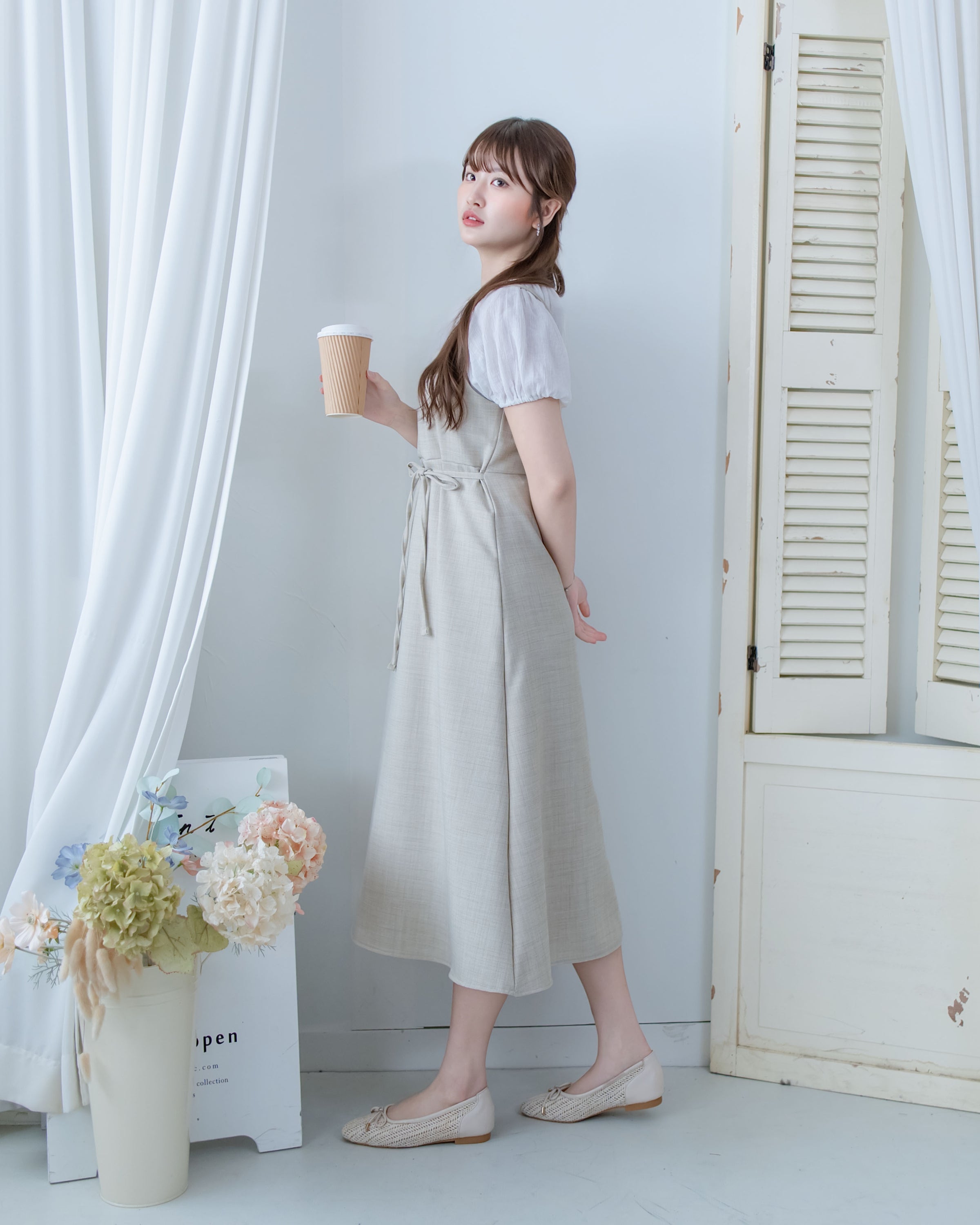 Romantic Puff Blouse 薄紗泡泡袖彈性領上衣/ TP9223