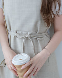 Light Tweed Vest Dress 防皺十字花紋修腰吊帶裙/ DS1118