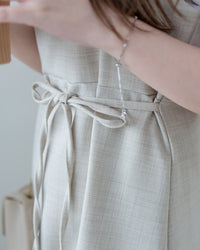 Light Tweed Vest Dress 防皺十字花紋修腰吊帶裙/ DS1118
