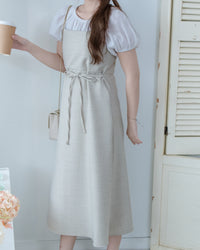 Light Tweed Vest Dress 防皺十字花紋修腰吊帶裙/ DS1118