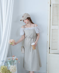 Romantic Puff Blouse 薄紗泡泡袖彈性領上衣/ TP9223