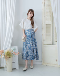Cloud Beige Set 雲朵細褶彈性裙褲套裝/ SE9224 (pre-order 5月28截單)