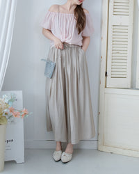 Romantic Puff Blouse 薄紗泡泡袖彈性領上衣/ TP9223