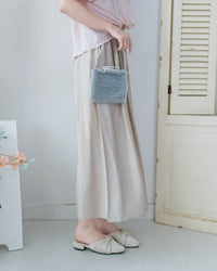 Glossy Wide Leg Pants 光澤感金飾點綴傘裙褲/ PT8479 (pre-order 5月28截單)
