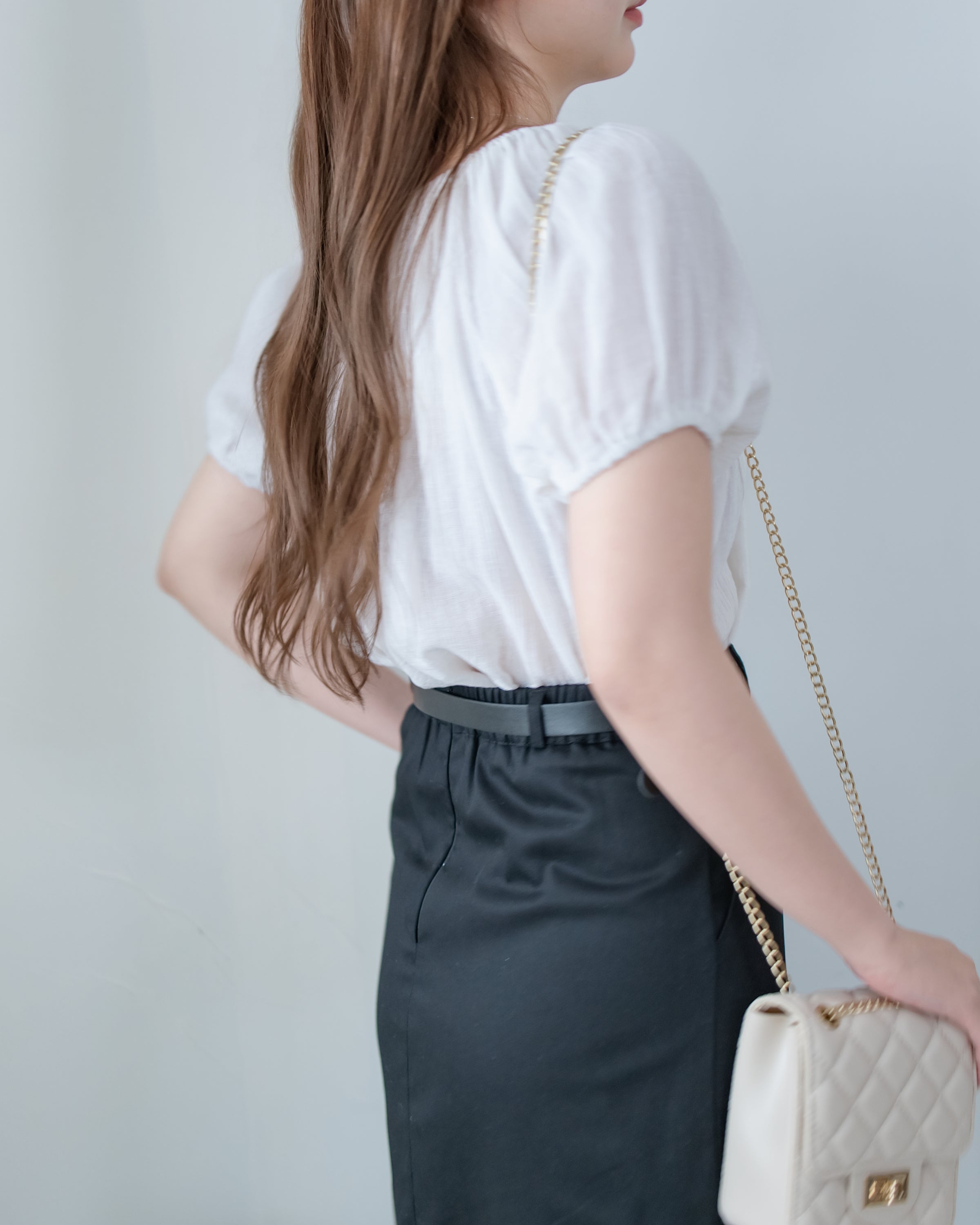Urban Belt Skirt 俐落修身H型腰帶裝飾半裙/ SK8942