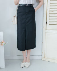 Urban Belt Skirt 俐落修身H型腰帶裝飾半裙/ SK8942