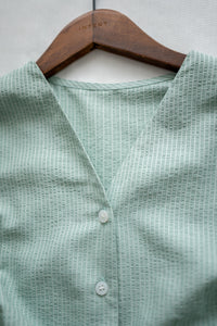 [intent label/intent製 ] Stardust Stripe Dress 星塵織線條紋顯瘦弧腰線連身裙/ DSA8003 (Honeydew sold out)