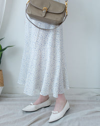 Floral Fishtail Dress 法式方領立體腰褶魚尾印花口袋連身裙/ DS1131 (pre-order)
