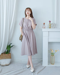 [intent label/ intent 製] Stripe Dress 法式細條防皺棉感口袋連身裙/ DSA8004