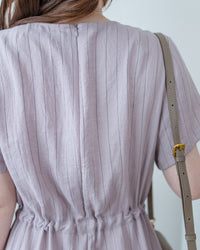 [intent label/ intent 製] Stripe Dress 法式細條防皺棉感口袋連身裙/ DSA8004