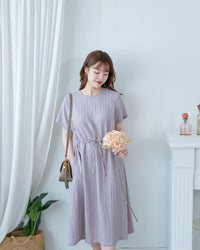 [intent label/ intent 製] Stripe Dress 法式細條防皺棉感口袋連身裙/ DSA8004