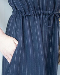 [intent label/ intent 製] Stripe Dress 法式細條防皺棉感口袋連身裙/ DSA8004