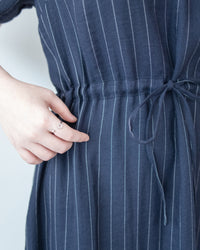 [intent label/ intent 製] Stripe Dress 法式細條防皺棉感口袋連身裙/ DSA8004