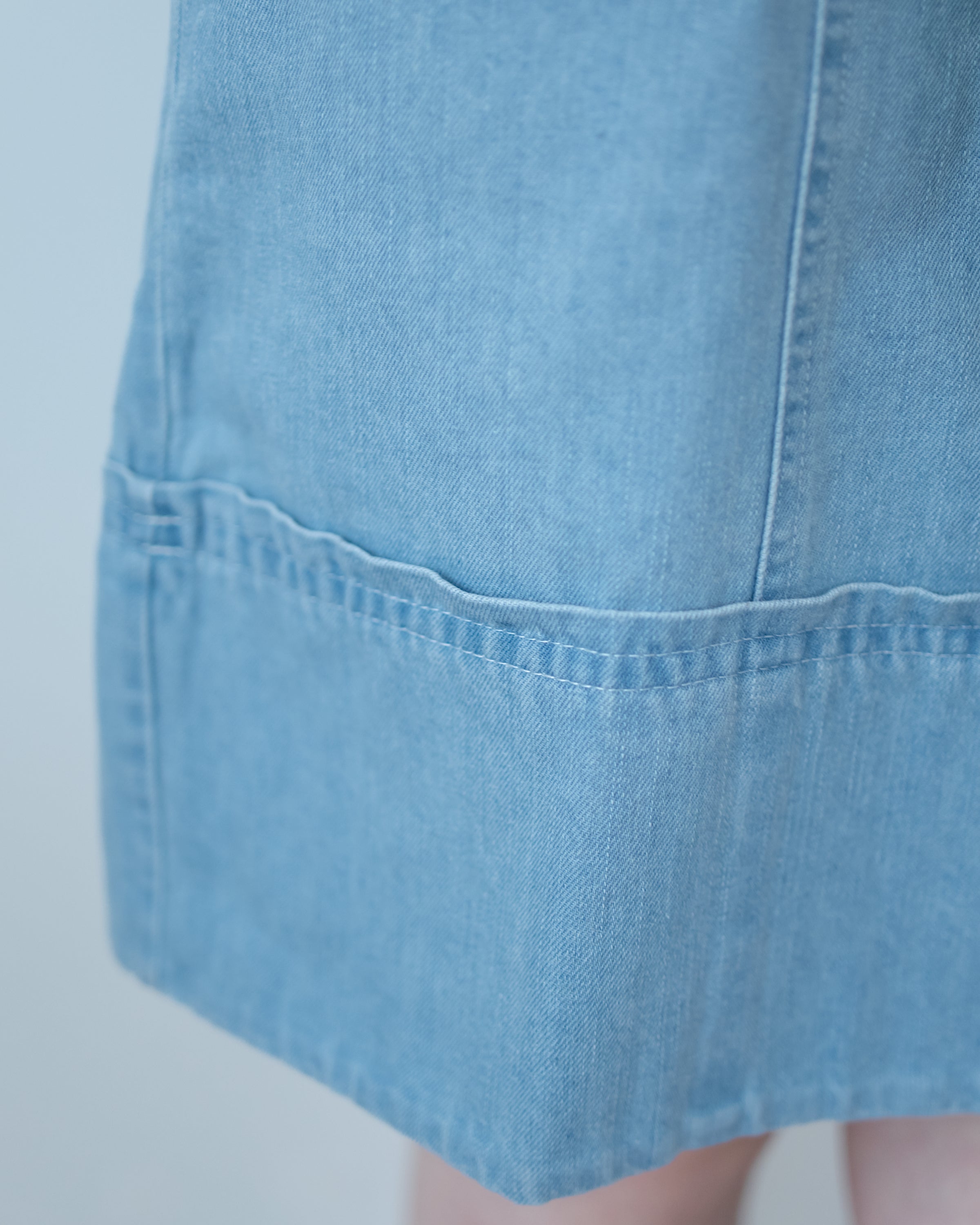 Denim Aline Dress 隨性輕身拼線設計膝上牛仔連身裙/ DS1116