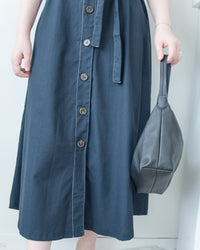 Stitch Linen Dress 明線車邊輕復古腰帶修腰連身裙/ DS1125
