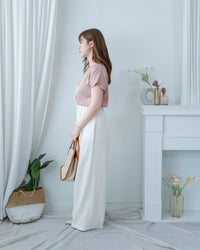 [intent label/ intent 製] champagne Blouse 香檳色澤無肩線質感上衣/ TPA8002