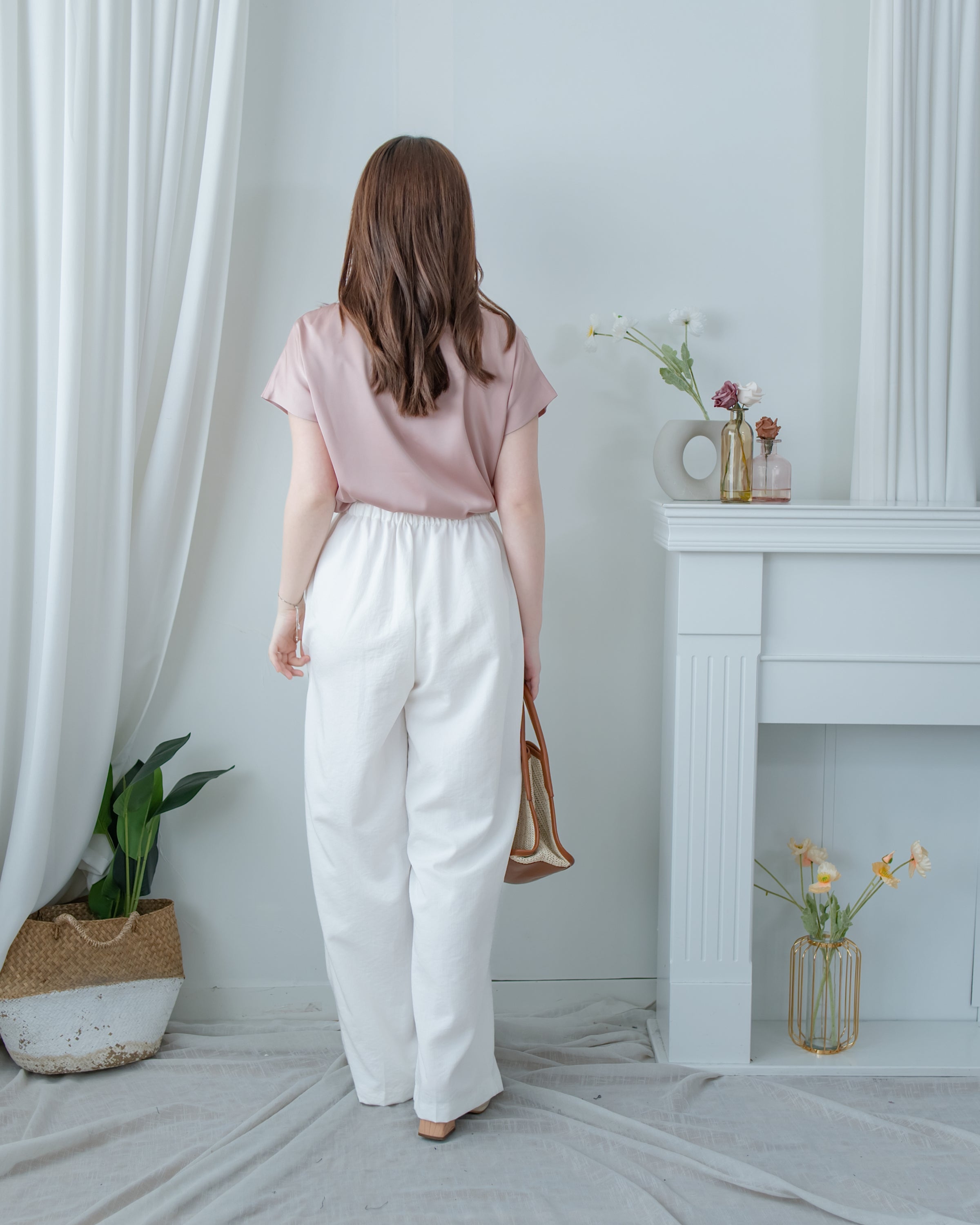 [intent label/ intent 製] champagne Blouse 香檳色澤無肩線質感上衣/ TPA8002