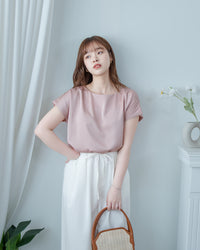 [intent label/ intent 製] champagne Blouse 香檳色澤無肩線質感上衣/ TPA8002