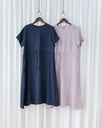 [intent label/ intent 製] Stripe Dress 法式細條防皺棉感口袋連身裙/ DSA8004