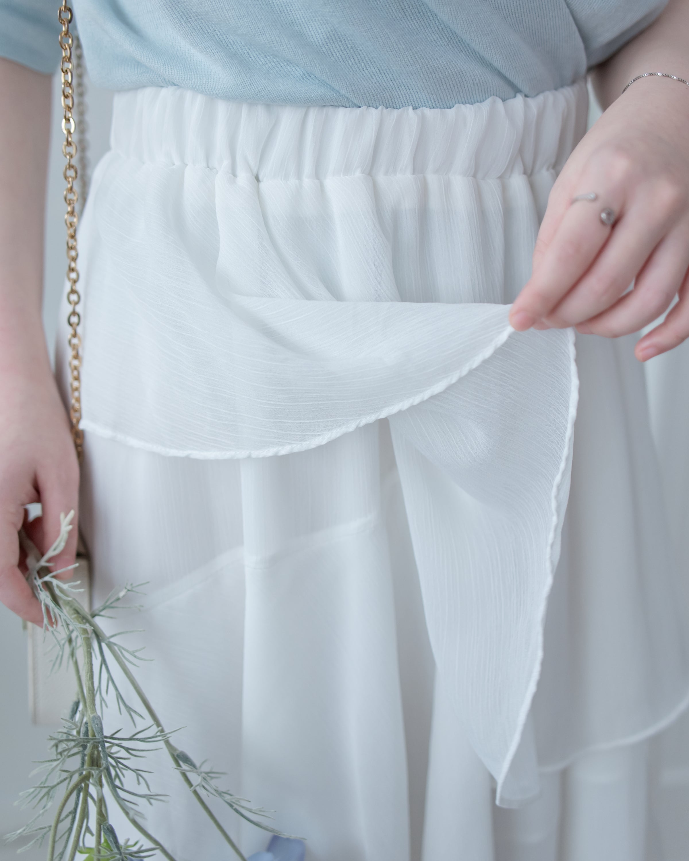 Chiffon Layer Skirt 飄逸雪紡多層次橡筋腰長裙/ SK8940 (pre-order)