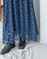 Chiffon Ribbon Dress 荷葉袖雪紡花束絲帶腰帶連身裙/ DS1133 (pre-order ivory/navy)