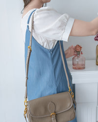 Border Vest Set 精緻車線吊帶裙後珍珠套裝/ SE8114 (pre-order blue)