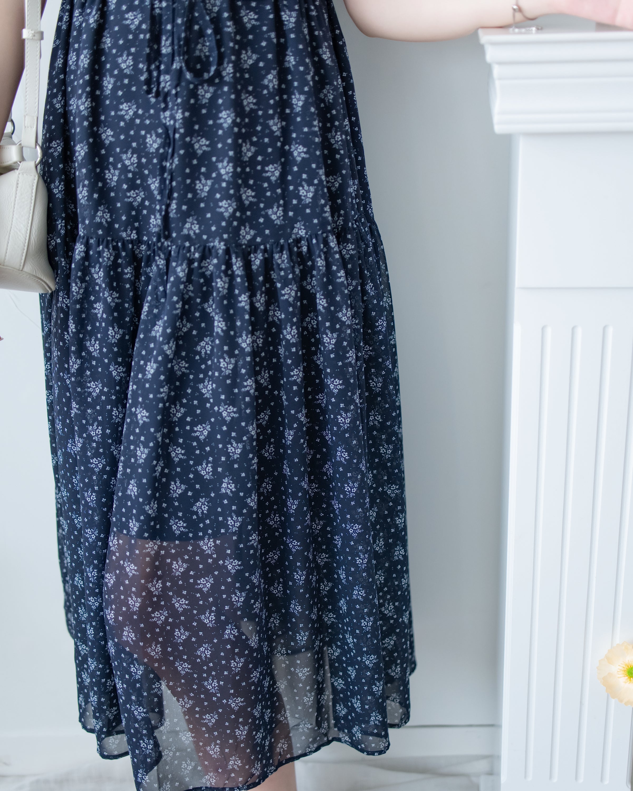 [intent label/intent製 ] Marguerite Chiffon Dress 瑪格麗特花束雪花連身裙/ DSA8005