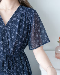 [intent label/intent製 ] Marguerite Chiffon Dress 瑪格麗特花束雪花連身裙/ DSA8005