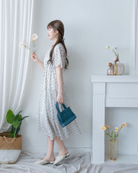 [intent label/intent製 ] Marguerite Chiffon Dress 瑪格麗特花束雪花連身裙/ DSA8005