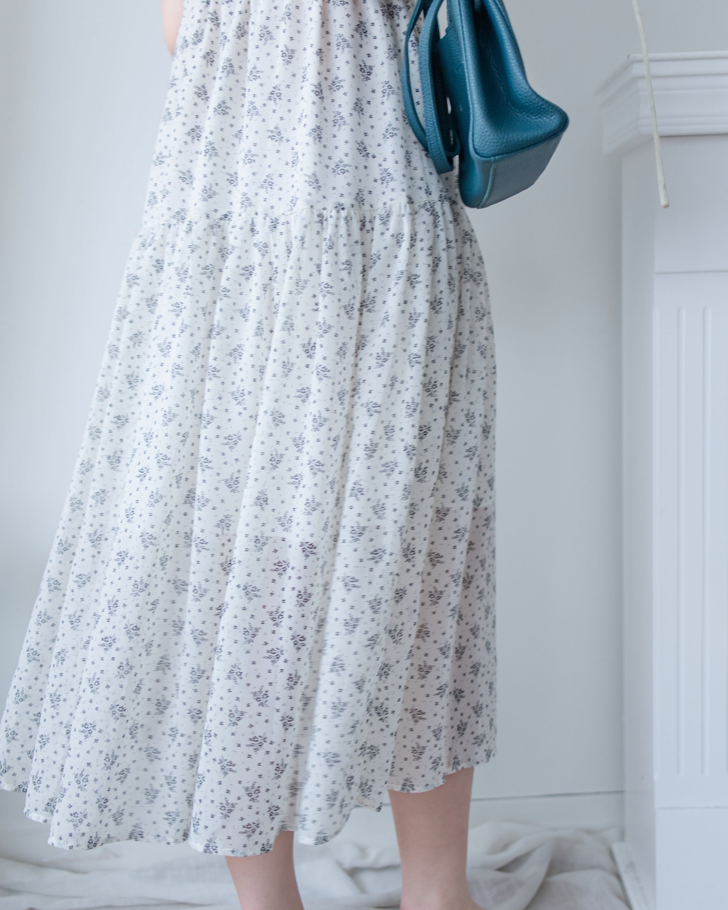 [intent label/intent製 ] Marguerite Chiffon Dress 瑪格麗特花束雪花連身裙/ DSA8005