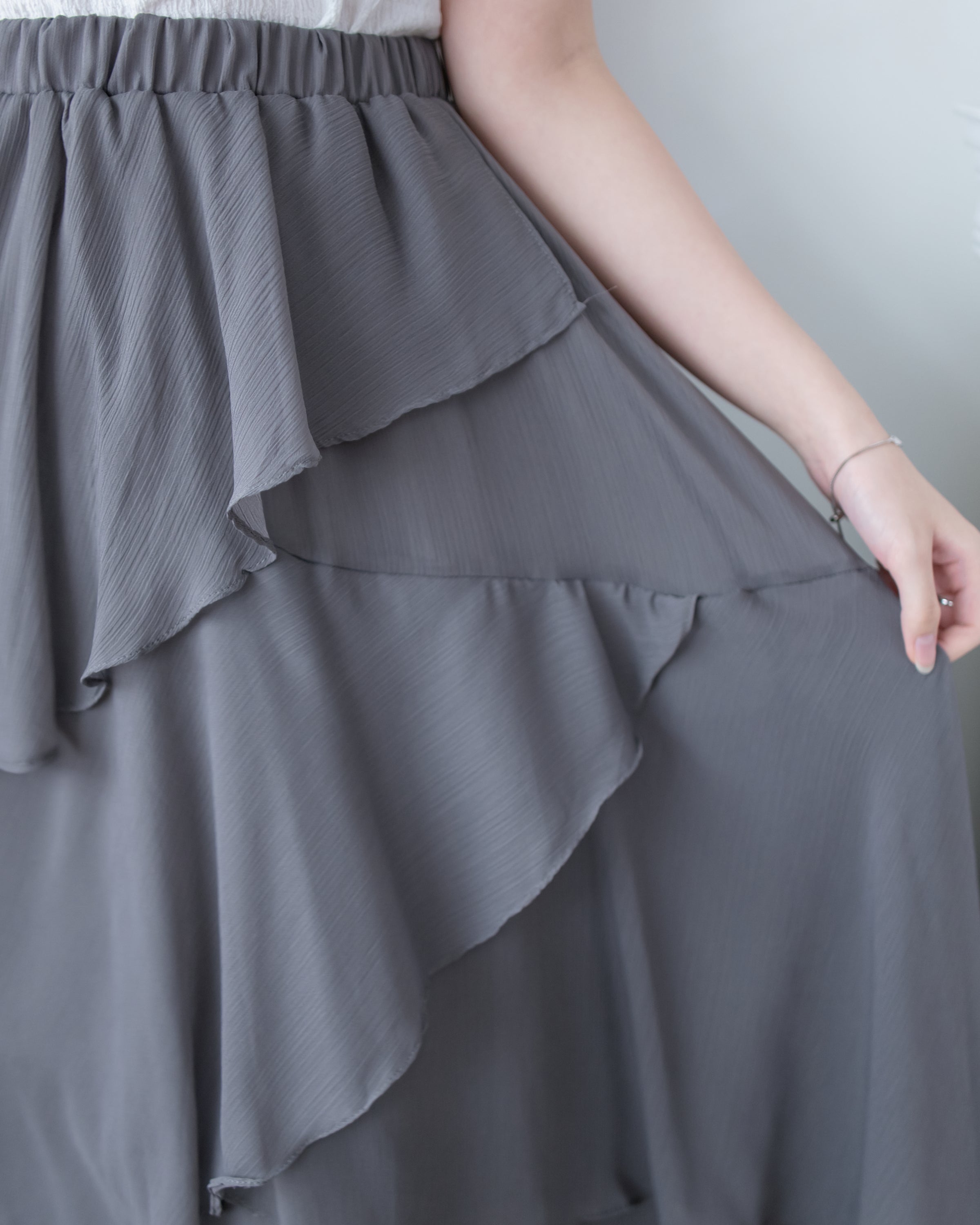 Chiffon Layer Skirt 飄逸雪紡多層次橡筋腰長裙/ SK8940 (pre-order)