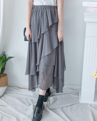 Chiffon Layer Skirt 飄逸雪紡多層次橡筋腰長裙/ SK8940 (pre-order)