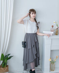 Chiffon Layer Skirt 飄逸雪紡多層次橡筋腰長裙/ SK8940 (pre-order)