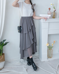 Chiffon Layer Skirt 飄逸雪紡多層次橡筋腰長裙/ SK8940 (pre-order)