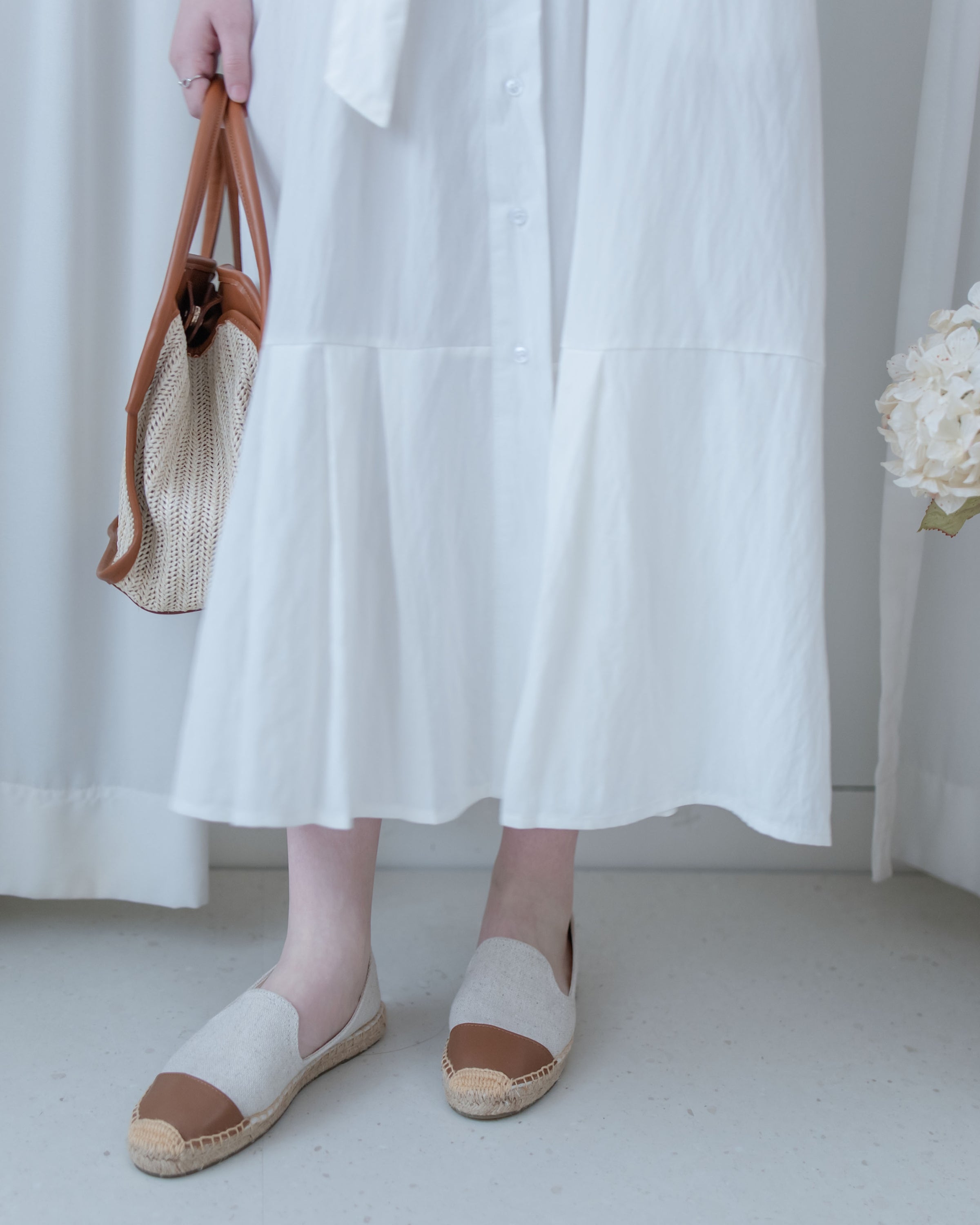 Louisa Dress 翻褶袖子修腰裙擺車褶連身裙/ DS1132