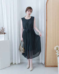 Chiffon Vest Dress 雪紡無袖修腰飄逸連身裙/ DS1134