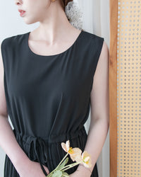 Chiffon Vest Dress 雪紡無袖修腰飄逸連身裙/ DS1134