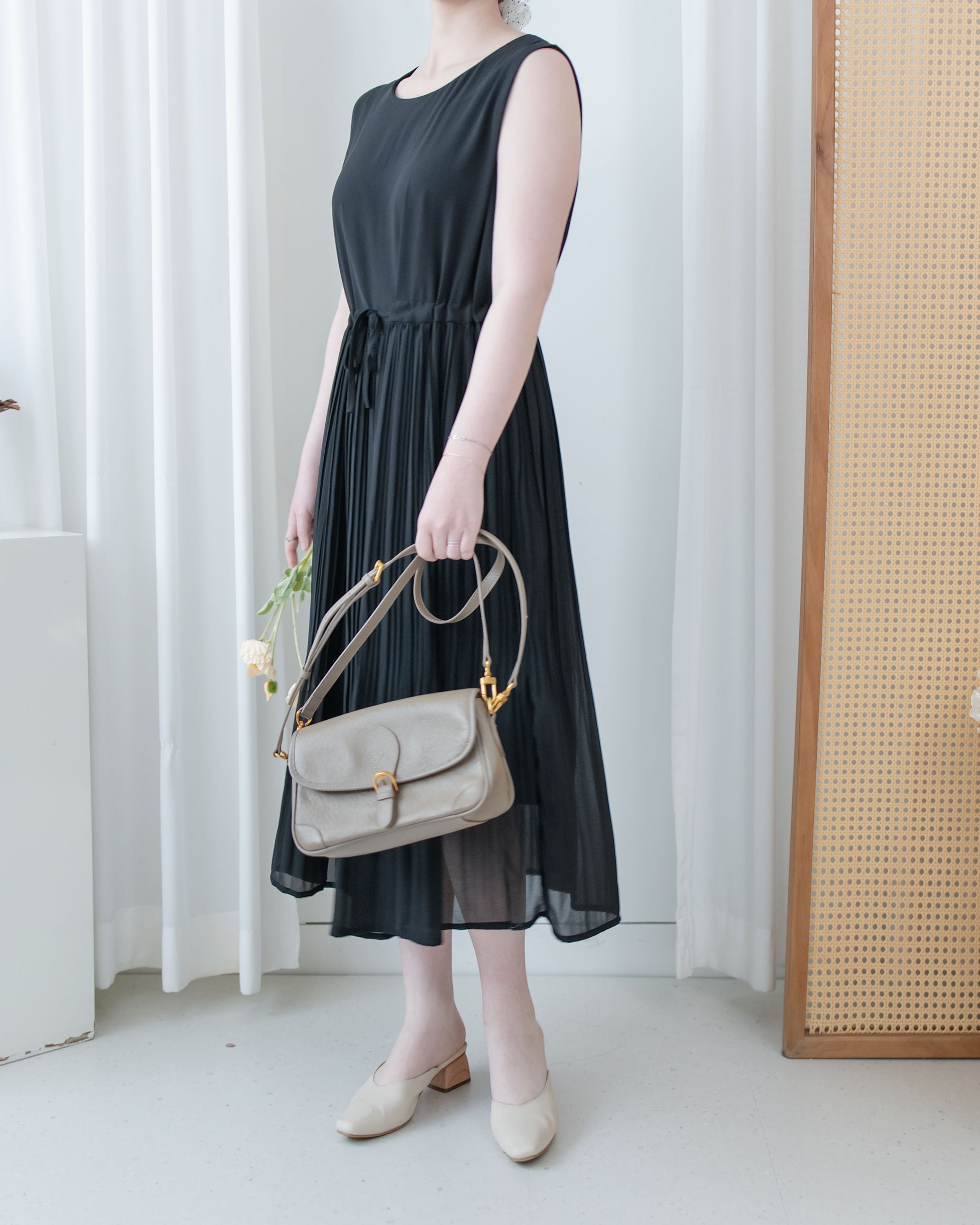 Chiffon Vest Dress 雪紡無袖修腰飄逸連身裙/ DS1134
