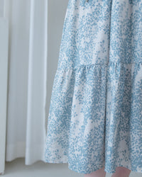 Shadow Floral Dress 湖水花影花邊領口修腰連身裙/ DS1117
